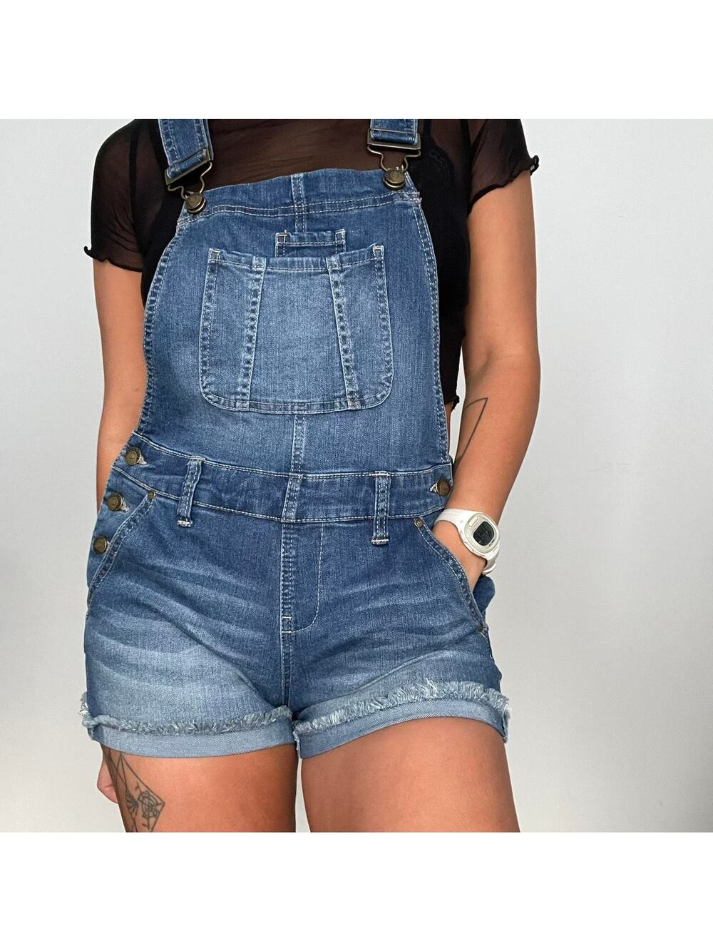 Y2k denim overalls blue denim